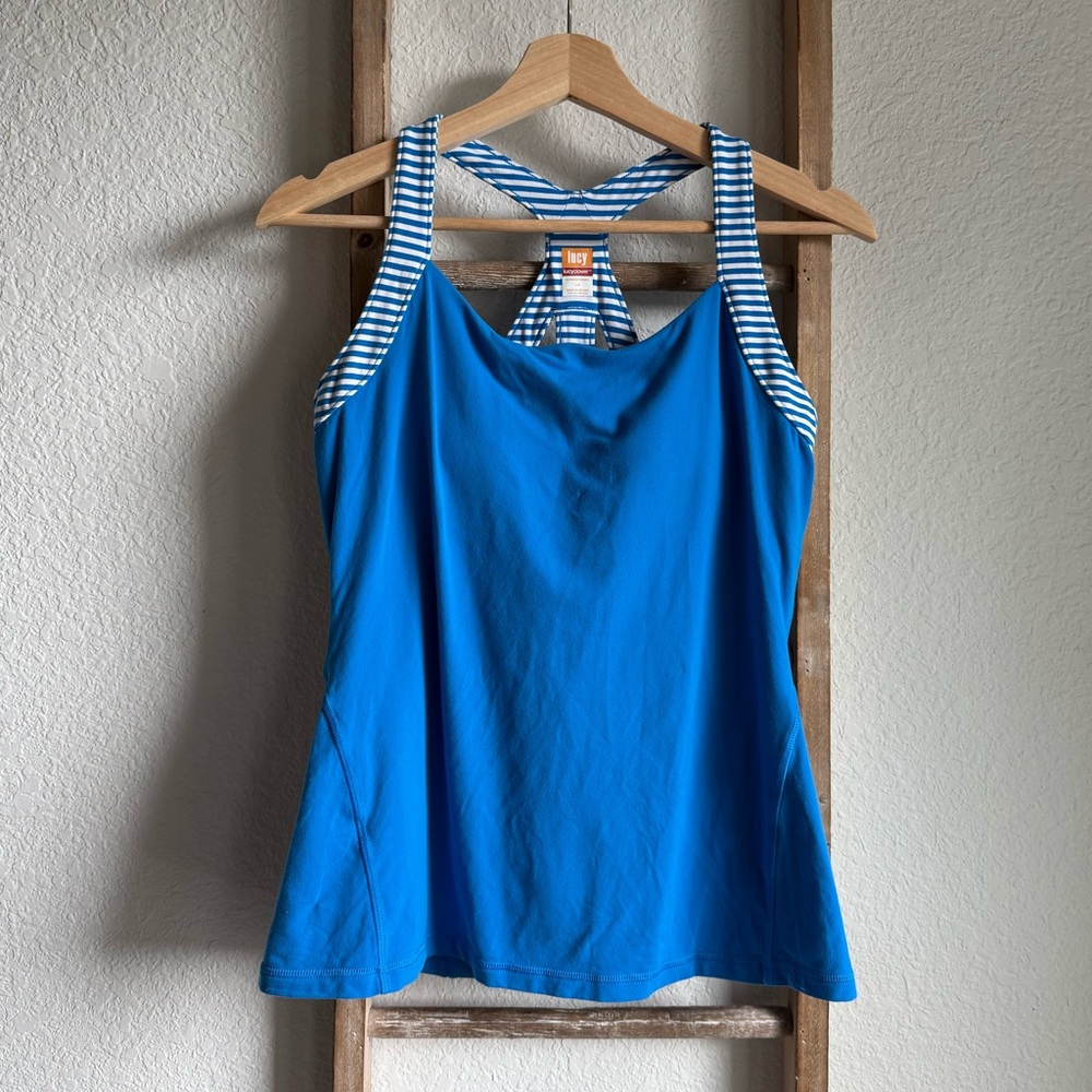 Lucy Power Athletic Built In Bra Tank Top sz: Large